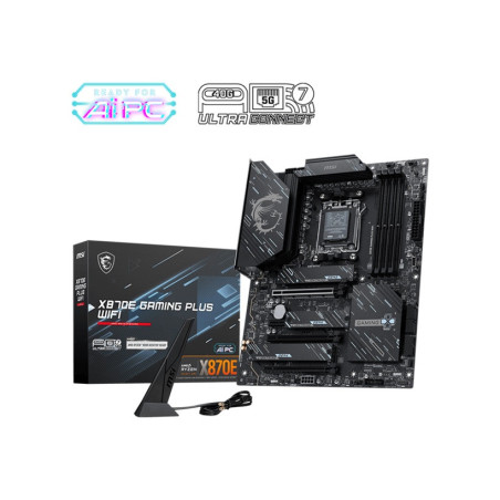 MSI X870E GAMING PLUS WIFI, AM5, Ryzen 7000-9000, X870E, DDR5-8200+, PCIe5 x16, M.2 Gen5, WiFi7, BT5.4, 5G LAN, USB4, USB20G, Au