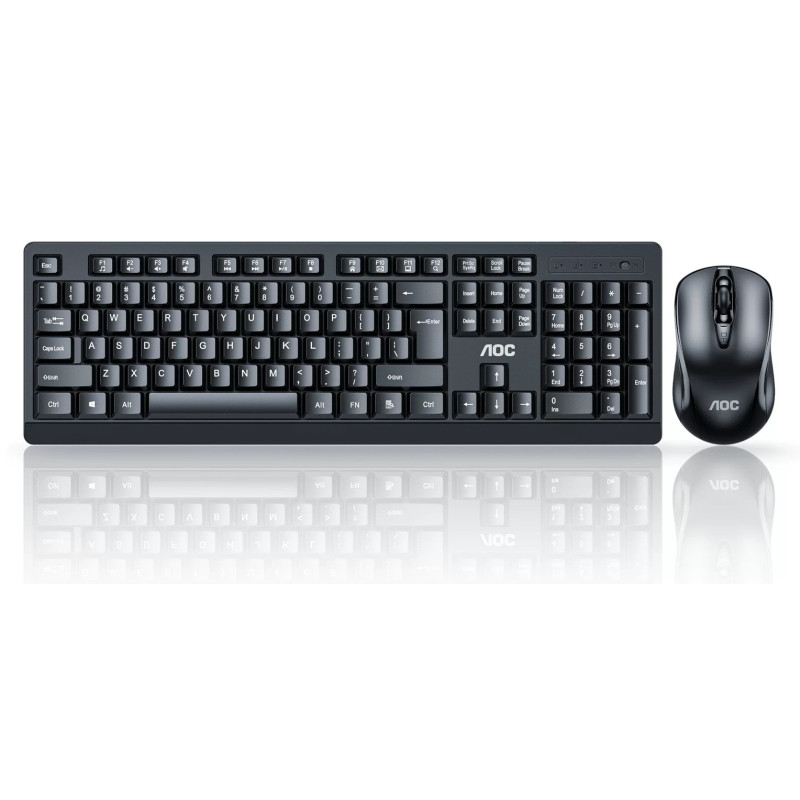 AOC KM210B/97 Home & Office Wireless Keyboard & Mouse Combo 2.4G USB Black