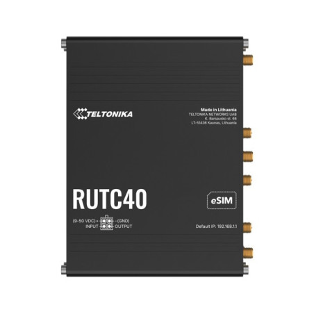 Teltonika RUTC40 GLOBAL 4G EDGE ROUTER, Dual-core, Dual-band Wi-Fi 6, connectivity powered by a Telit modem, eSIM, PSU included.