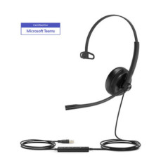 Yealink (UH34 SE Mono Teams USB-C) Microsoft Certified Teams USB Wired Headset, Mono, USB-C, 3.5mm Jack, Noise-Cancelling Mic & 