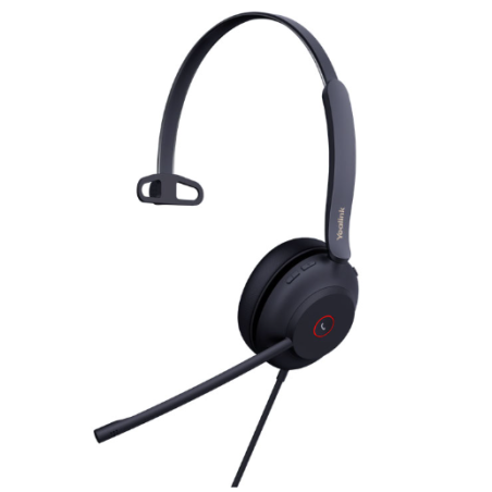 Yealink (UH37 Mono UC) Unified Communications USB Wired Headset, Mono, USB-A, Dual Noise-Cancelling Mic, 35mm Speaker, Busylight