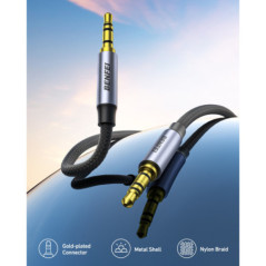 BENFEI 427GY 10M 3.5mm TRRS Male to Male Audio Cable, 4-Pole Stereo Mic Aux Cable, Nylon Braided Headphone Jack Cord