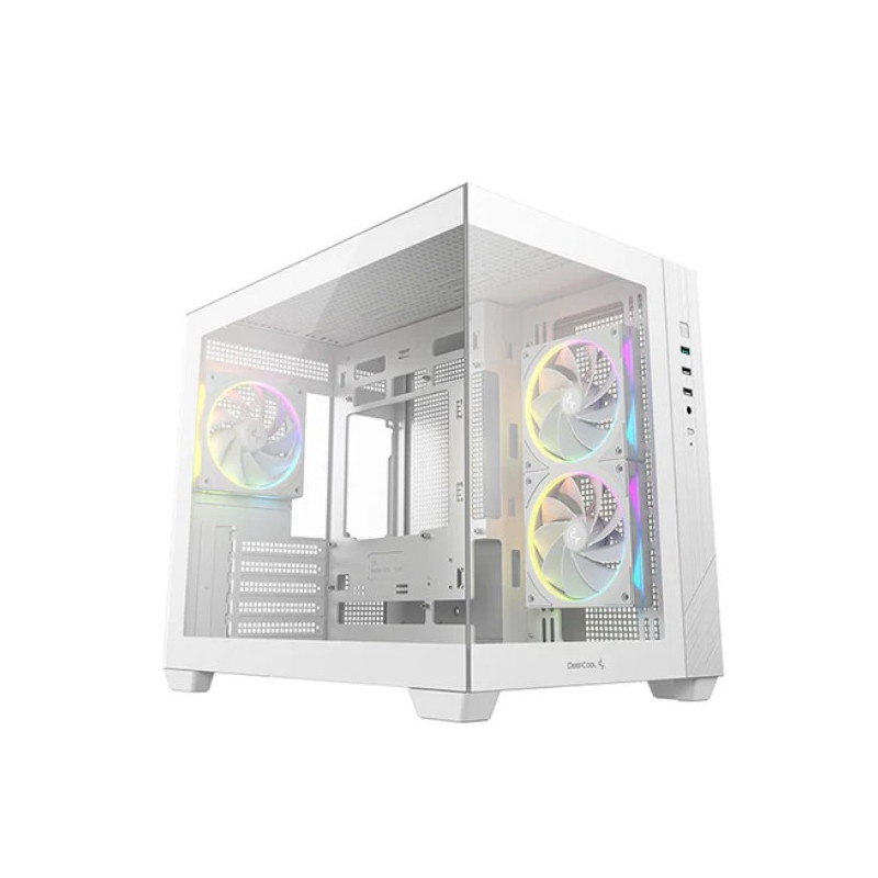 DeepCool CG330 3F WH M-ATX, Support BTF back-plug motherboard, USB3.0 x1,USB2.0 x2,Audio x1,Pre-installed with 3 PWM ARGB fans