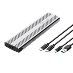 Oxhorn USB C 3.2 Gen 2 M.2 NVMe NGFF Enclosure 10 Gbps B+M Key M.2 NVMe SSD up to 4TB 2280/2260/2242/2230 Aluminum Macs Windows 