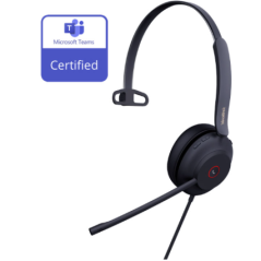 Yealink (UH37 Mono Teams) Microsoft Certified Teams USB Wired Headset, Mono, USB-A, Dual Noise-Cancelling Mic, 35mm Speaker, Bus