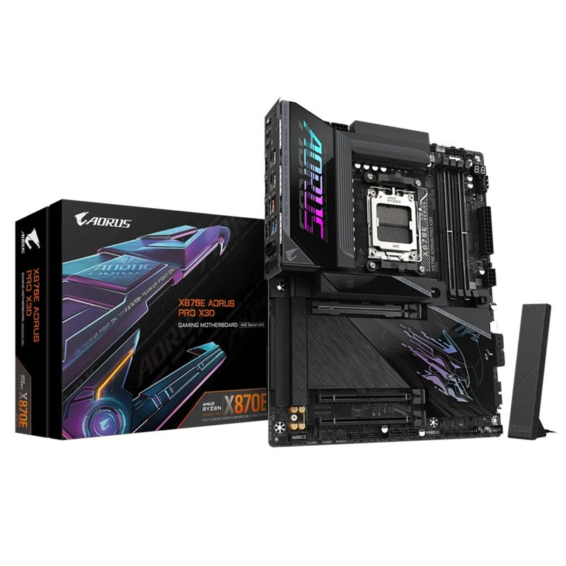 Gigabyte X870E AORUS PRO X3D AM5 DDR5 256GB USB4 Wi-Fi7 BT5.4 5GbE PCIe5 M.2 PCIe5/4 HDMI ALC1220 ATX 30.5Ã24.4cm