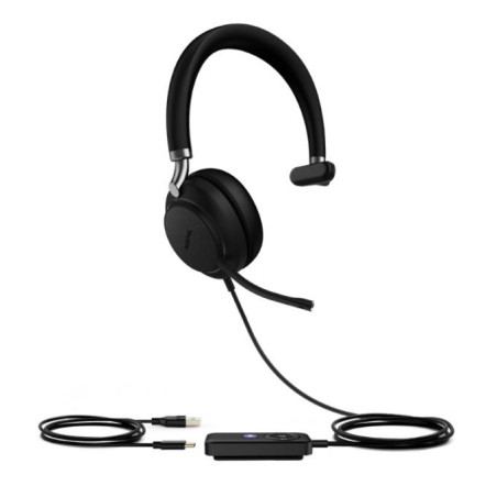 Yealink UH38 Mono Mode USB and Bluetooth Headset, USB-A,Teams Call Controller with Built-In Battery Dual Noise-Canceling Mics, B
