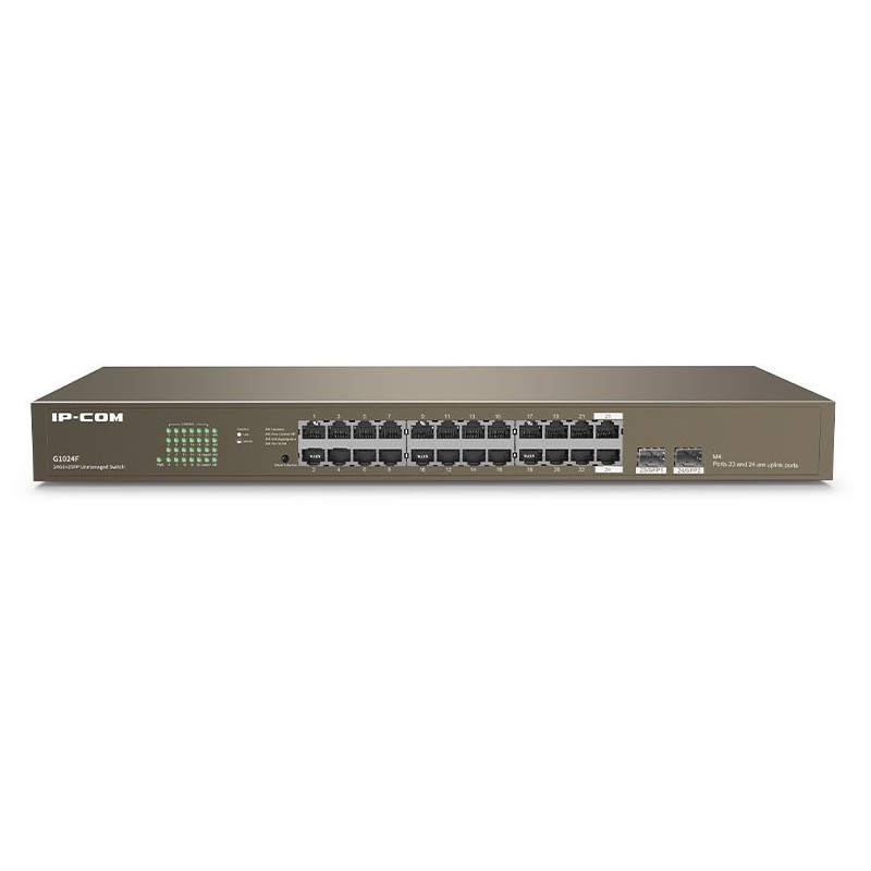 IP-COM (G1024F) 24GE + 2SFP Gigabit Unmanaged Switch, 6kv lightning protection