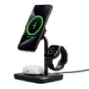 Cygnett ChargeBase Qi2 3-in-1 Magnetic 15W Wireless Charger-Black(CY5069BUNCP),1.2M USB-C Cable,5W Watch Charger, 180Â° Swivel H