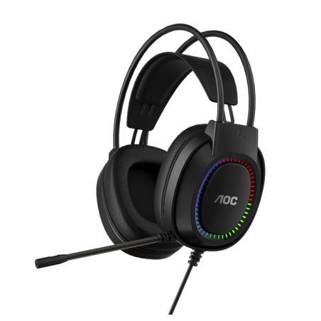AOC ACG2500BK Wired RGB USB Gaming Stereo Headset 2M Cable Black