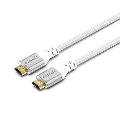 Cygnett Unite 8K HDMI to HDMI Cable (1.5M) - White(CY4864CYHDC), Braided, Supports 8k (60Hz) & 4k (120Hz), 48Gbps Bandwidth,2 Ye