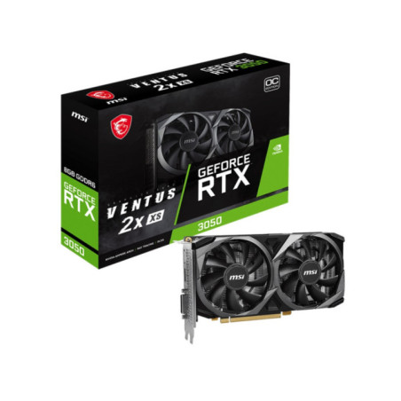 MSI nVidia Geforce RTX 3050 VENTUS 2X XS 8G OC Video Card, 1807 MHz Boost Clock, GDDR6, PCI-E 4.0, 3x DisplayPort 1.4a, 1x HDMI 