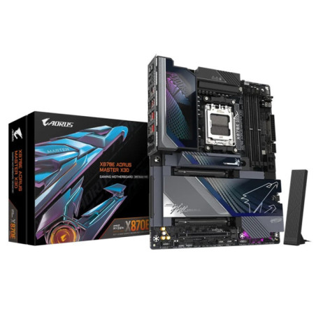 Gigabyte X870E AORUS MASTER X3D AM5 DDR5 256GB USB4 Wi-Fi7 BT5.4 10GbE+5GbE PCIe5 M.2 PCIe5/4 HDMI ALC1220 ES9118 ATX 30.5Ã24.4