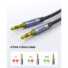 BENFEI 427GY 5M 3.5mm TRRS Male to Male Audio Cable, 4-Pole Stereo Mic Aux Cable, Nylon Braided Headphone Jack Cord