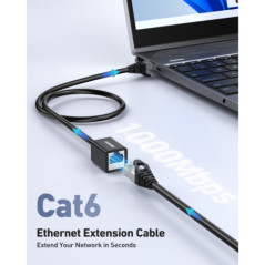 BENFEI 435BK-2M RJ45 Extension Male/Female Patch cords Cat6 1000Mbps 2M