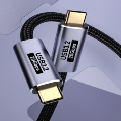 USP BoostUp Cafule Braided USB-C to USB-C (3.2 Gen2) Charge & Video Cable (1.5M) -Black,5A/100W PD,20Gbps,8K/60Hz,USB-C Compatib