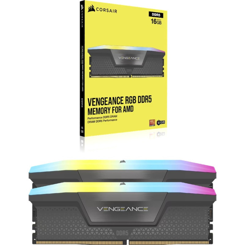 CORSAIR VENGEANCE RGB DDR5 32GB (2 x 16GB) DDR5 6000 CL38-44-44-96 1.35V Intel XMP & AMD EXPO - GREY