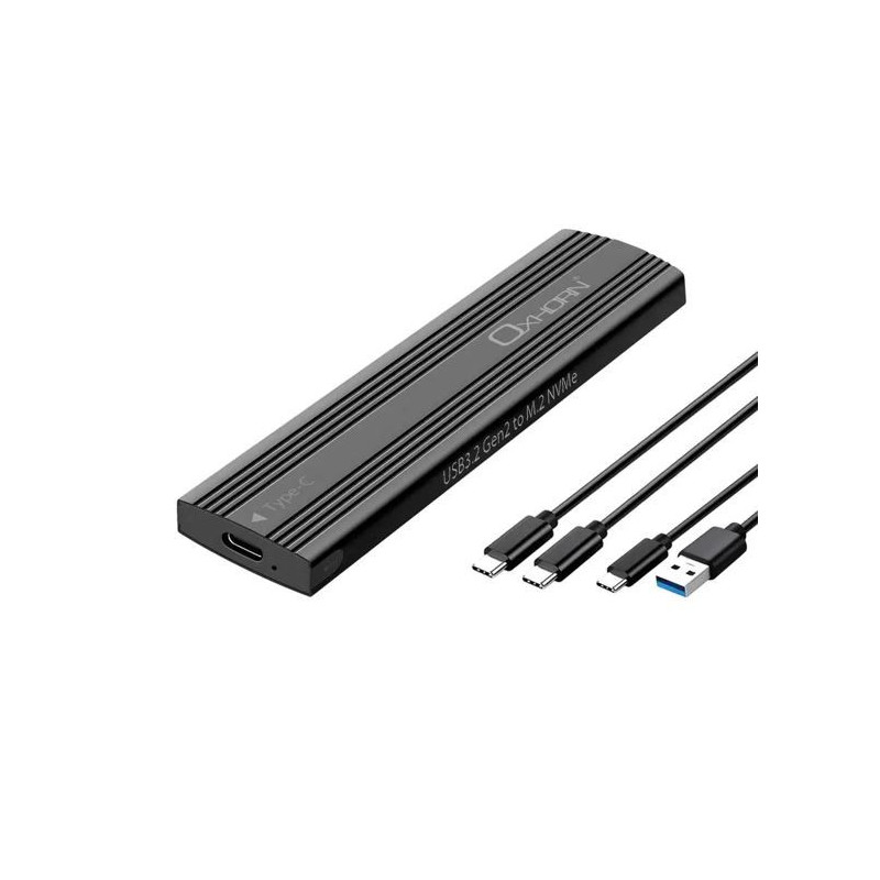 Oxhorn USB C 3.2 Gen 2 M.2 NVMe NGFF Enclosure 10 Gbps B+M Key M.2 NVMe SSD up to 4TB 2280/2260/2242/2230 Aluminum Macs Windows 