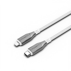 Cygnett Armoured Lightning to USB-C (2.0) Cable (1M) -White(CY4668PCCCL),30W,Braided, 480Mbps Transfer, Fast Charge iPhone/iPad,