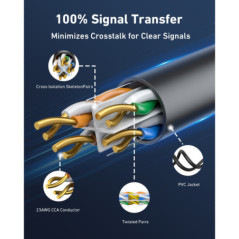 BENFEI 000701BK-305M CAT6 UTP 1000Mbps Waterproof Ethernet Cable 1000FT for Outdoor 305M (Unshielded)