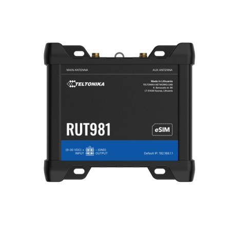 Teltonika RUT981 GLOBAL 4G ROUTER, Telit Cat 4 Modem, 4 x Ethernet Ports, DUAL SIM & eSIM, 2 x RJ45 Ports, PSU included