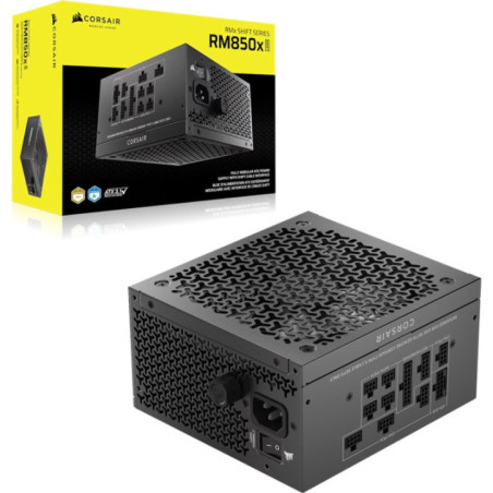 Corsair RM850x SHIFT Fully Modular ATX Power Supply (IN), 850W, ATX 3.1, Gold efficiency, FDB 140mm fan, fully modular, zero RPM