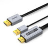 BENFEI 000419GY 8K DisplayPort V1.4 to HDMI V2.1 Aluminum Shell, Nylon Braided Cable 1.8M