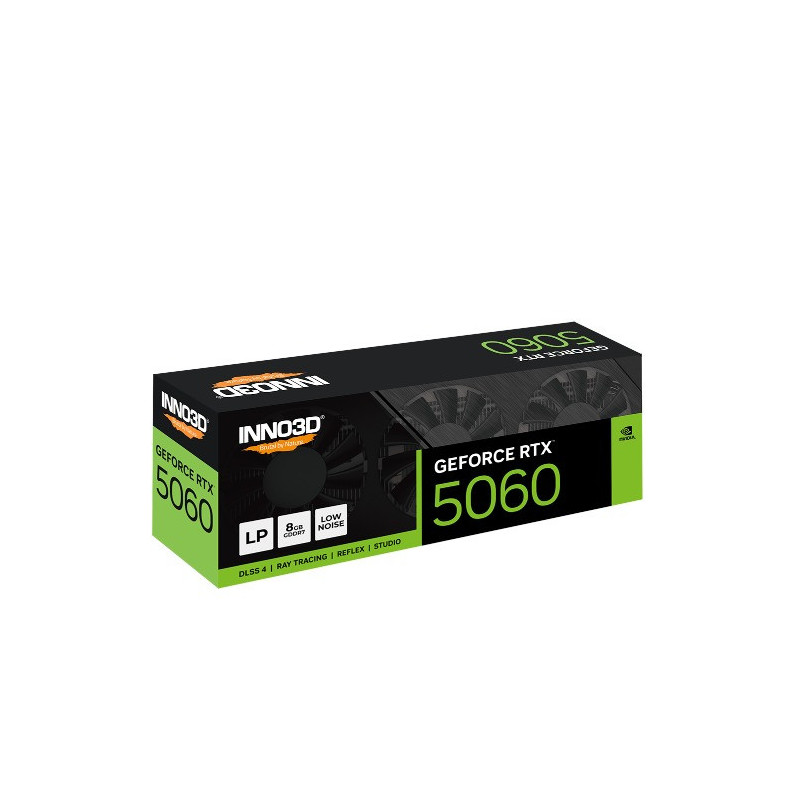INNO3D nVidia GeForce RTX 5060 LP 8GB GDDR7, 2497MHz Boost Clock, RAM 28Gbps, 3xDP, 1xHDMI 178x69x41mm