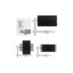STARTECH SIX-MONITOR DESK MOUNT, UP TO 32", UP TO 8KG , HORIZONTAL, H/ADJ, VES, SILVER, 5Y