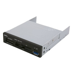3.5" USB 3.0 All in One Internal Card Reader Metal w Front USB