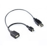 Micro USB M to USB F Host for OTG Device / USB Power Y Splitter