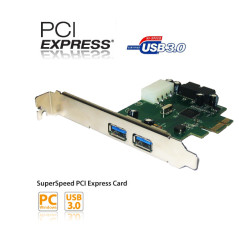 4 Port USB3.0 PCI-E Card (2 Ext + Dual Port Internal Connector)