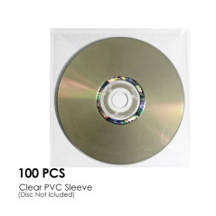 CD-DVD Clear PVC Sleeve Hold 1 Disc (100PCS/Pack)
