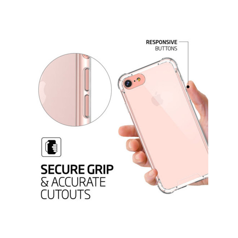 iPhone 7 Shockproof Slim Soft Bumper Hard Back Case Cover Clear