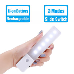 Rechargeable Infrared Motion Sensor Wall LED Night Light Torch (Warm)