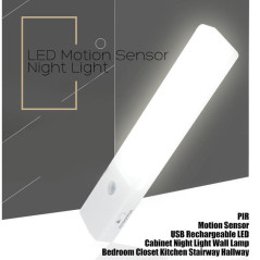 Rechargeable Infrared Motion Sensor Wall LED Night Light Torch (Warm)