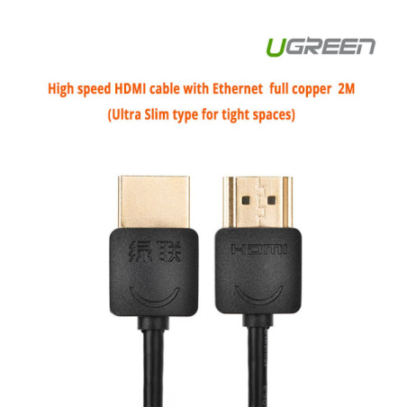 2m Ugreen High speed HDMI cable with Ethernet Slim
