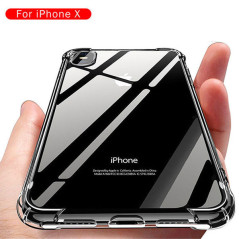 iPhone X Shockproof Slim Soft Bumper Hard Back Case Cover Clear