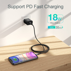 Choetech IP0041 USB-C To Lightning Apple MFi Certified Cable For iPhone 2M