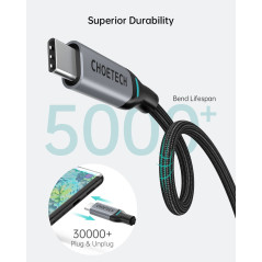 Choetech MIX00073 (XCC-1002 x2) 100W USB-C Braided Fast Charging Cable 1.8M 2 Pack