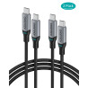 Choetech MIX00073 (XCC-1002 x2) 100W USB-C Braided Fast Charging Cable 1.8M 2 Pack