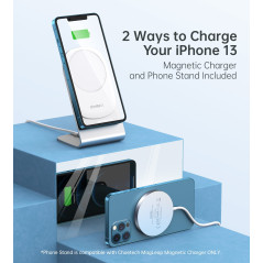 Choetech MIX00117SL Magasafe Fast Wireless Charger Stand Holder For iPhone 13/12 (H047+T517)