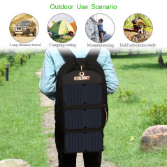 Choetech SC001 19W Portable Solar Panel Charger SunPower Panels Dual USB Charger for Camping/RV/Outdoors