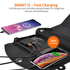 Choetech SC001 19W Portable Solar Panel Charger SunPower Panels Dual USB Charger for Camping/RV/Outdoors