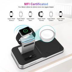 Choetech T316 4-in-1 Wireless Charging Station for iPhone/Apple Watch/iPod and all Qi Wireless Cell phones