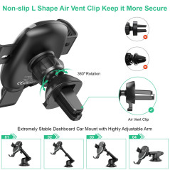 Choetech T536-S Fast Wireless Charging Car Mount Phone Holder