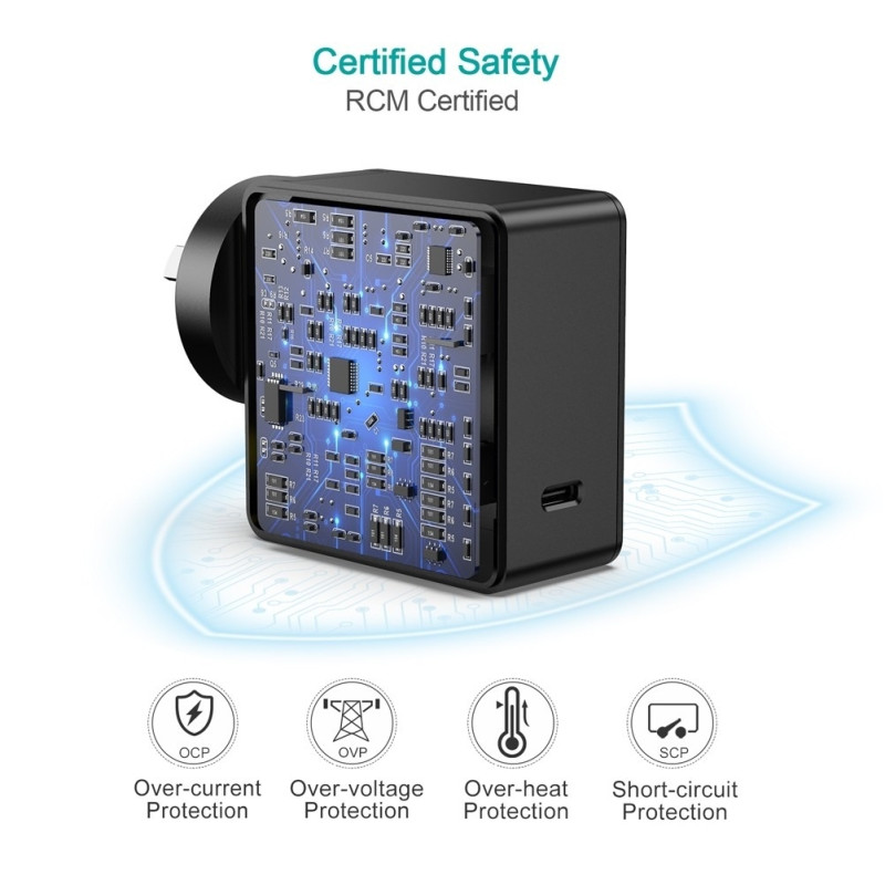 Choetech Q4004 60W PD 3.0 Type-C Fast Charging Foldable Adapter USB-C Charger