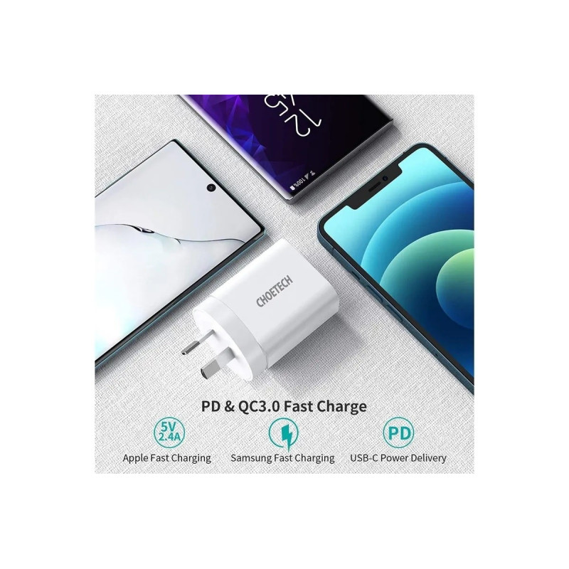 Choetech Q5004CL PD20W USB-C iPhone Fast Charger with MFi Certified USB-C Cable