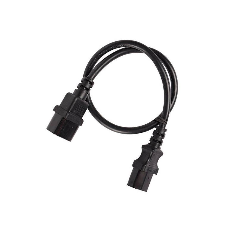 4Cabling 2m IEC C13 to C14 Extension Cord M-F - Black