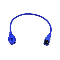 2m IEC C14 to C15 High Temperature Power Cable Blue